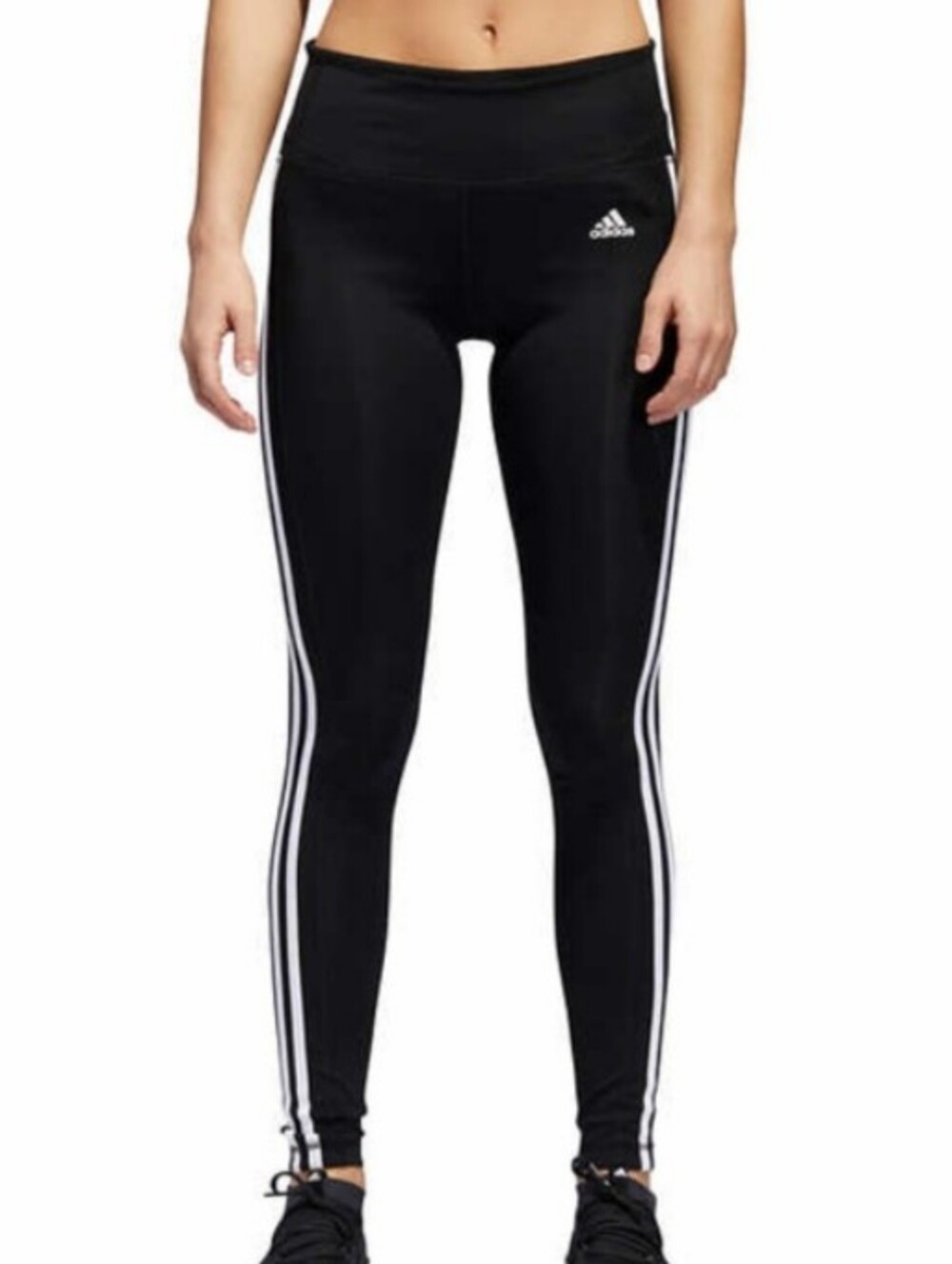 Adidas Black and White 3 Stripe Climalite  Leggings